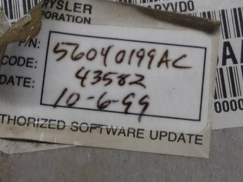 Powertrain Control Module #56040199AC for 1999 Dodge Ram 2500