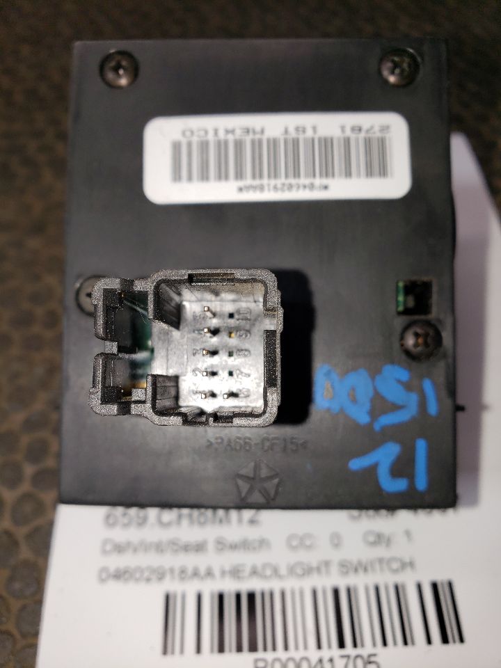2012 RAM1500 HEADLAMP SWITCH. PART NUMBER 04602918AA