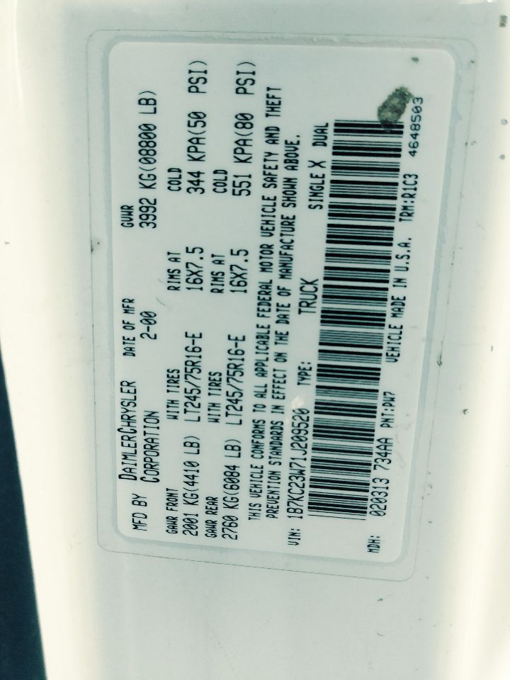 2001 DODGE RAM2500 V10 STARTER. PART NUMBER 56027703AC