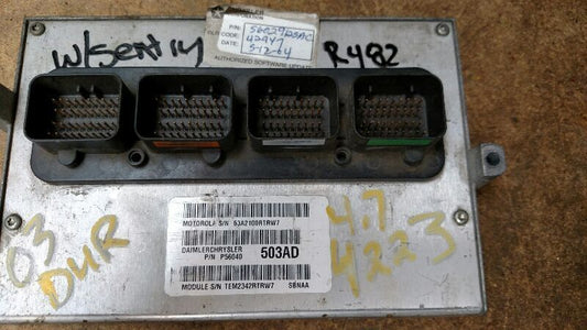 2003 DODGE DURANGO ENGINE CONTROL MODULE ECU ECM 56029125AA 56040503AD