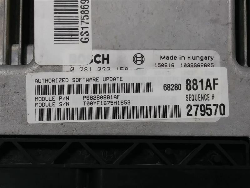Engine Control Module #68280881AD 2016 Dodge Ram 1500