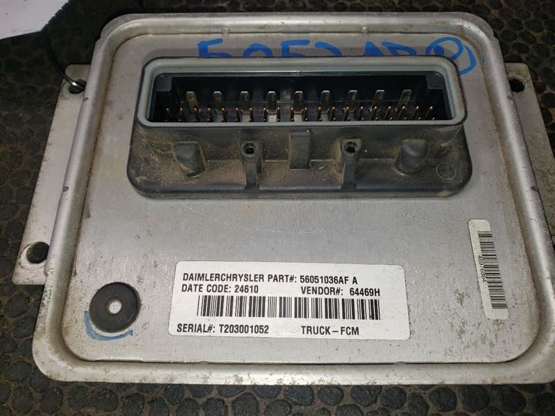 2002 DODGE RAM1500 FRONT CONTROL MODULE (FCM). PART NUMBER 56051036AF