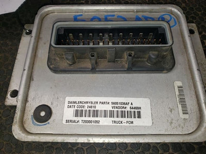 2002 DODGE RAM1500 FRONT CONTROL MODULE (FCM). PART NUMBER 56051036AF