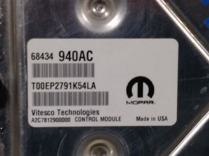 2022 RAM2500 ELECTRONIC CONTROL MODULE (ECM). PART NUMBER 68434940AC