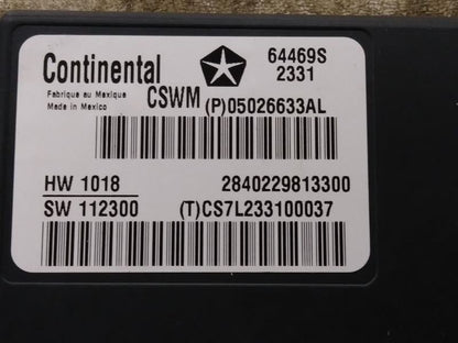 2012 DODGE RAM1500 HEATED SEAT MODULE. PART NUMBER 05026633AL