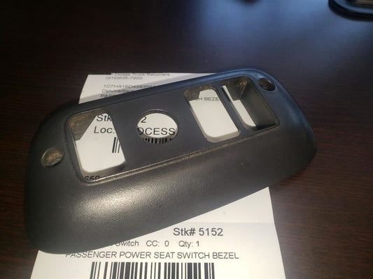 2003 DODGE RAM PASSENGER POWER SEAT SWITCH BEZEL. PART NUMBER 836472AE