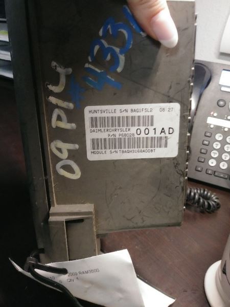 2009 DODGE RAM3500 TOTALLY INTEGRATED POWER MODULE (TIPM). PART NUMBER 68028001A